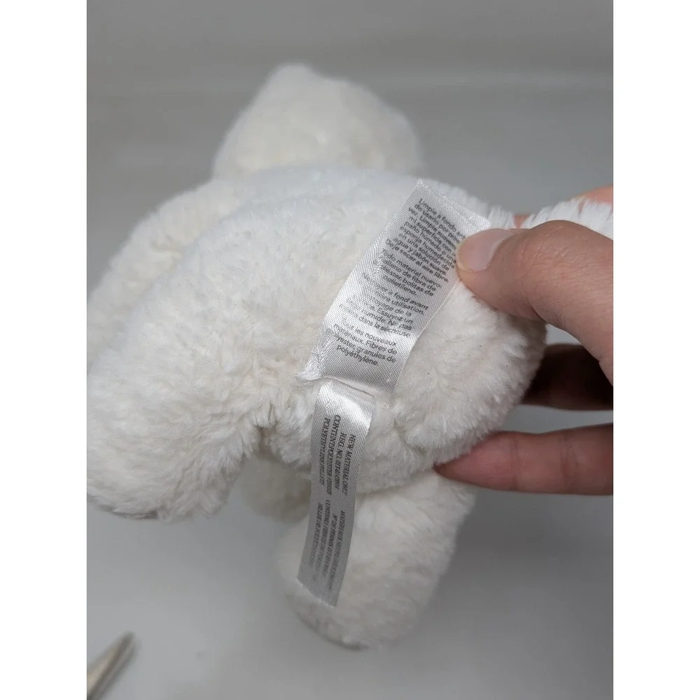 Carters‎ White Plush Kitty Cat Kitten Gold Bow 2017 Baby Lovey Animal